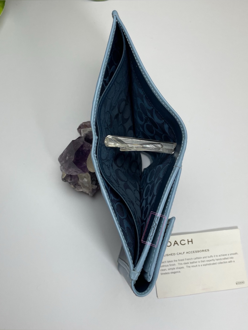 Vintage Coach Wallet 7815 Periwinkle Pool Blue - Picture 13 of 14